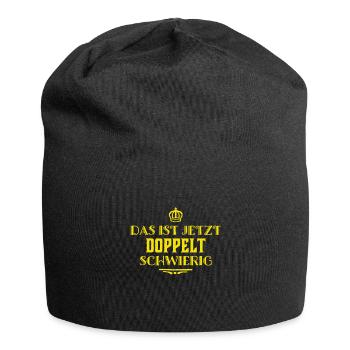 das Niveau steigt - Jersey-Beanie - Schwarz - Vorne