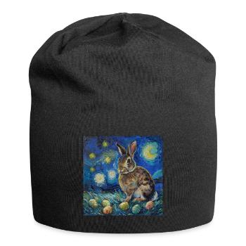 Lapin de Pâques, Pâques, Lapin - Bonnet en jersey - noir - Devant