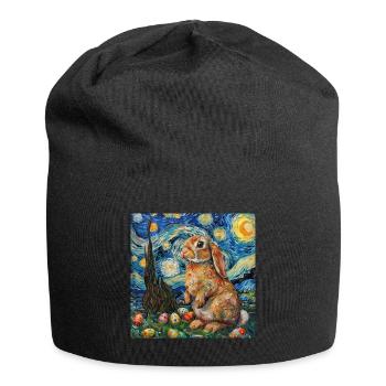 Lapin de Pâques, Pâques, Lapin - Bonnet en jersey - noir - Devant