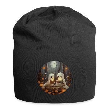 Ghosts, Reading, Book, Library, Halloween - Jersey Beanie - black - Front