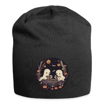 Ghosts, Reading, Book, Library, Halloween - Jersey Beanie - black - Front