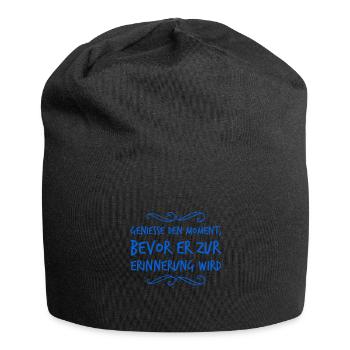 ich genieße jeden Moment - Jersey-Beanie - Schwarz - Vorne