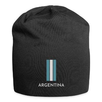 Flagge von Argentinien, Argentinischer Stolz - Jersey-Beanie - Schwarz - Vorne