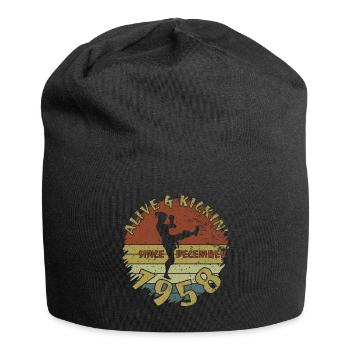 66. Geburtstag Vivant depuis 12/1958 - Bonnet en jersey - noir - Devant