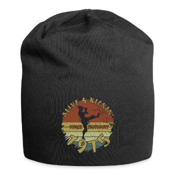 50. Geburtstag Vivant depuis 01/1975 - Bonnet en jersey - noir - Devant