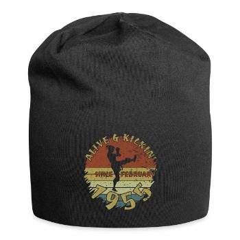 70. Geburtstag Vivant depuis 02/1955 - Bonnet en jersey - noir - Devant
