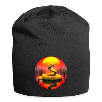 Golden Snake at Sunset - Jersey Beanie - black - Front