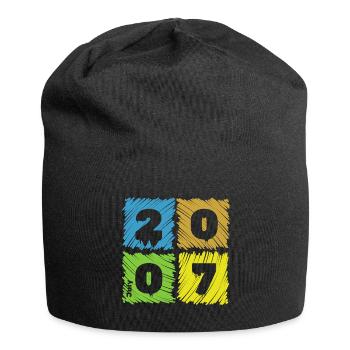 18. Geburtstag Farbige Patches since 07/2007 - Jersey-Beanie - Schwarz - Vorne