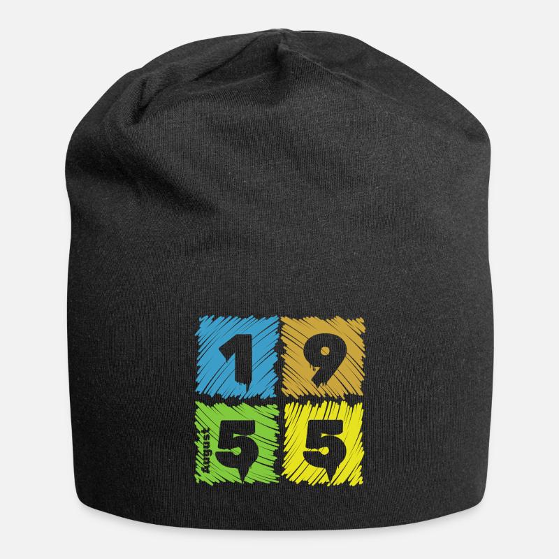 70. Geburtstag Farbige Patches since 08/1955 - Jersey-Beanie - Schwarz