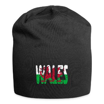 Wales Welsh Flag United Kingdom UK Dragon - Jersey Beanie - black - Front