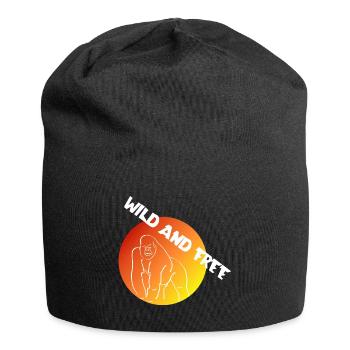 Wild und Frei | Freiheit | Natur | Abenteuer - Jersey-Beanie - Schwarz - Vorne