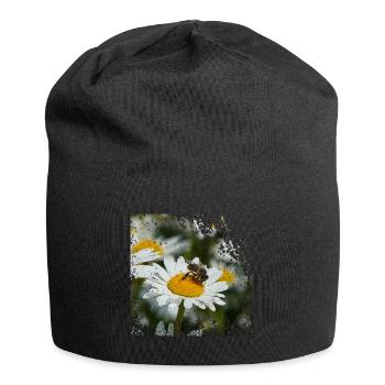 Eine Biene sammelt Pollen - Jersey-Beanie - Schwarz - Vorne