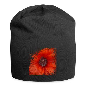 Poppy flowers bring color to the landscape - Jersey Beanie - black - Front