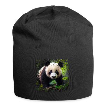 Pandas leben in den Bergwäldern Zentralchinas - Jersey-Beanie - Schwarz - Vorne