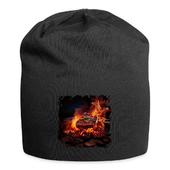 Fleisch ist eine Quelle für hochwertiges Protein - Jersey-Beanie - Schwarz - Vorne