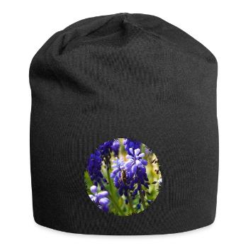 Der Duft der Hyazinthen zieht Bienen magisch an - Jersey-Beanie - Schwarz - Vorne