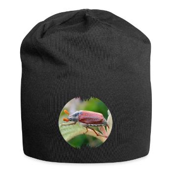 Der Maikäfer ist ein auffälliger Geselle - Jersey-Beanie - Schwarz - Vorne