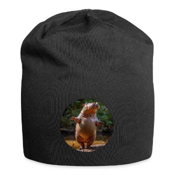 Un hippopotame ose danser - Bonnet en jersey - noir - Devant