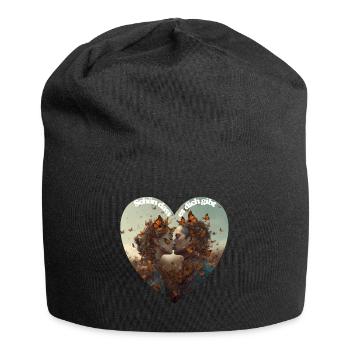 Schmetterlinge im Bauch - Jersey-Beanie - Schwarz - Vorne