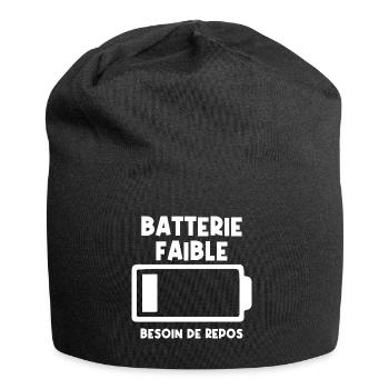 Batterie faible - Bonnet en jersey - noir - Devant