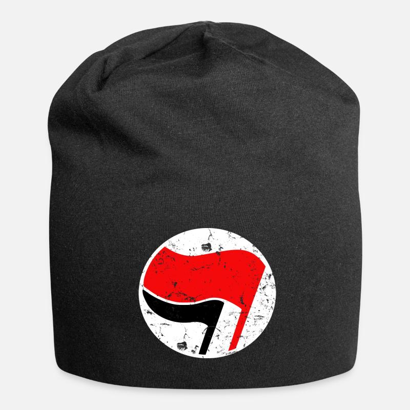 Antifa-Logo einfacher Grunge - Jersey-Beanie - Schwarz