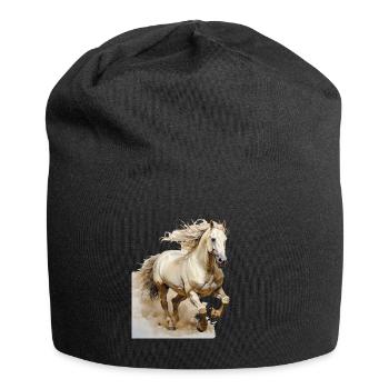Lien entre l’homme et le cheval - Bonnet en jersey - noir - Devant