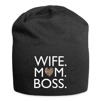 WIFE MOM BOS - Jersey Beanie - black - Front