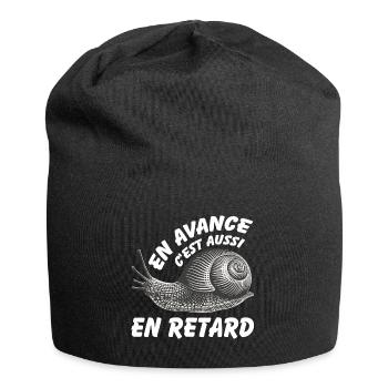 En avance c'est aussi en retard Escargot de vigne - Bonnet en jersey - noir - Devant