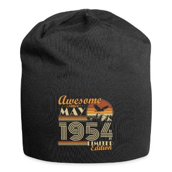 May 1954 Vintage Born Birthday Gift - Jersey Beanie - black - Front