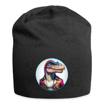 Dinosaur Leather Jacket - Jersey Beanie - black - Front