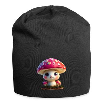 süßer Fliegenpilz - Jersey-Beanie - Schwarz - Vorne