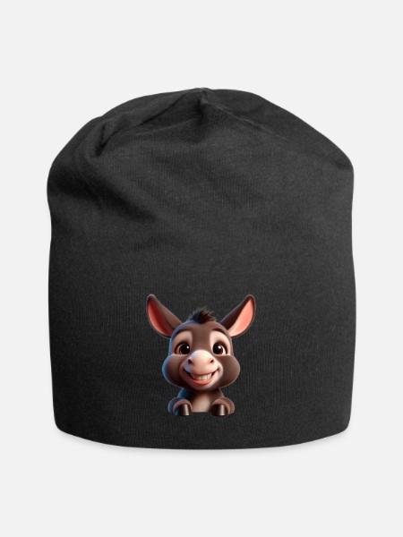 Baby Donkey Esel Mule - Jersey-Beanie - Schwarz