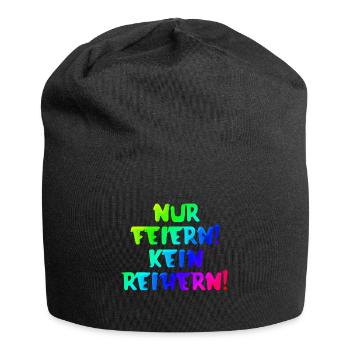 Nur Feiern kein Reihern | Spruch | Party | Feiern - Jersey-Beanie - Schwarz - Vorne