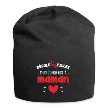 Désolée les filles mon coeur est à maman - Bonnet en jersey - noir - Devant