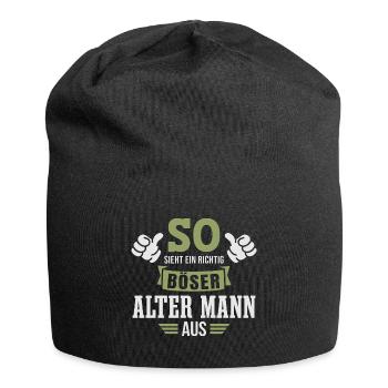 Böser Alter Mann Sarkasmus Spruch Lustig - Jersey-Beanie - Schwarz - Vorne