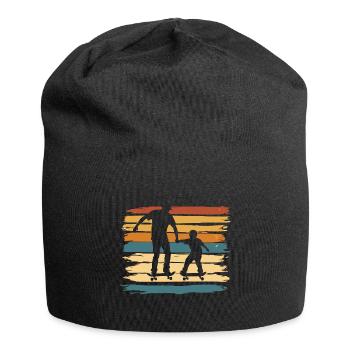 Vater Sohn Skateboard Skateborading Vintage - Jersey-Beanie - Schwarz - Vorne
