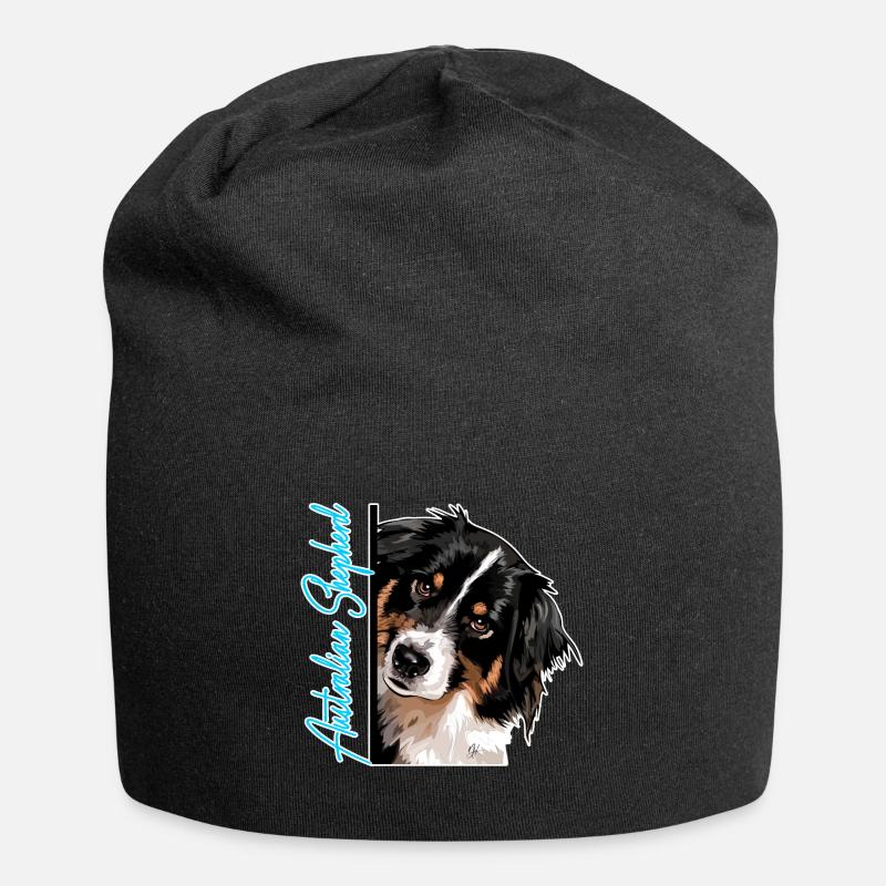 AUSTRALIAN SHEPHERD DA Wilsigns Hundemotiv Aussie - Jersey-Beanie - Schwarz