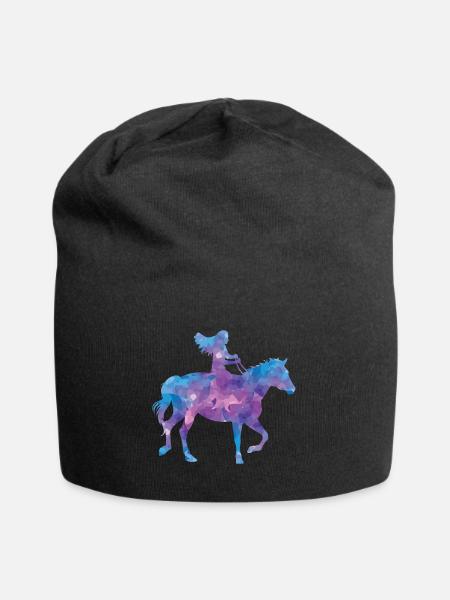 horse riding - Jersey Beanie - black