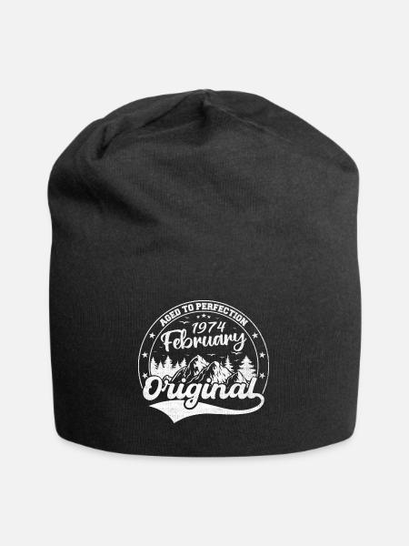Februar 1974 Geburtstagsgeschenk Februar 1974 - Jersey-Beanie - Schwarz