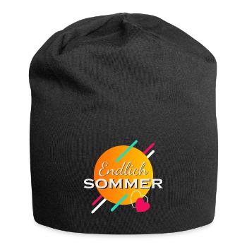 Endlich Sommer - Jersey-Beanie - Schwarz - Vorne
