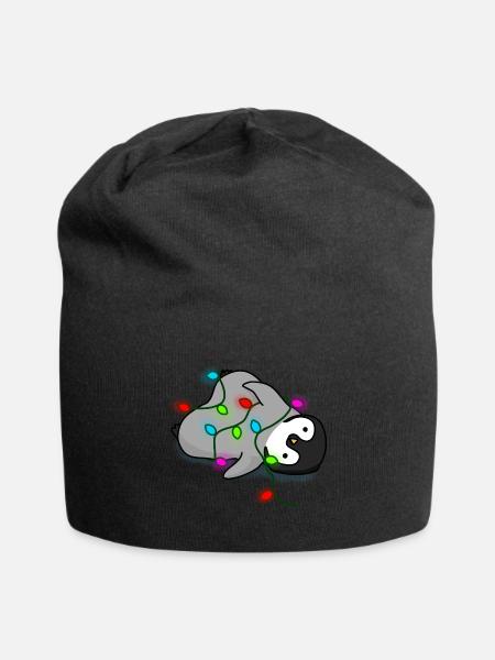 Liegendes Pinguin Baby Weihnachten - Jersey-Beanie - Schwarz