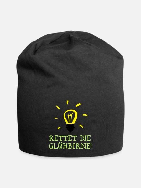 Rettet die Glühbirne! - Save the Bulb! - Jersey-Beanie - Schwarz