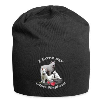 weißer Schäferhund - Jersey-Beanie - Schwarz - Vorne