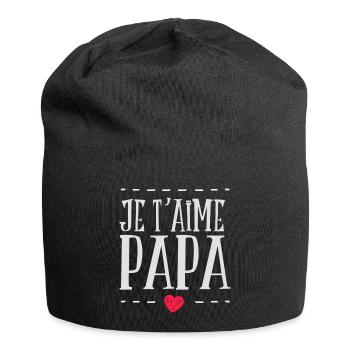 Papa je taime - Bonnet en jersey - noir - Devant