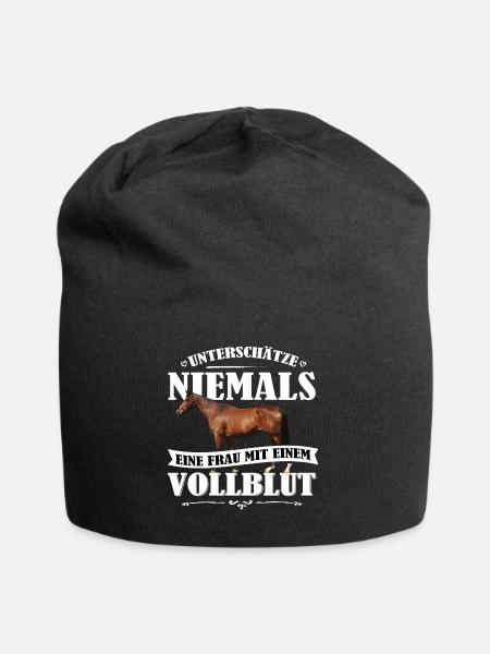 Vollblut Pferde Shirt-UNF - Jersey-Beanie - Schwarz