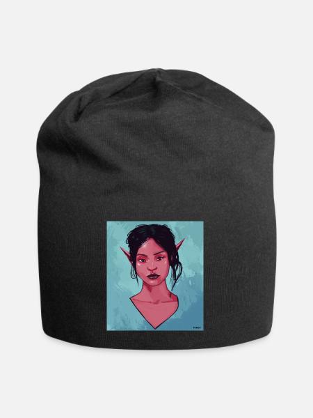 Portrait d'une dame - Bonnet en jersey - noir