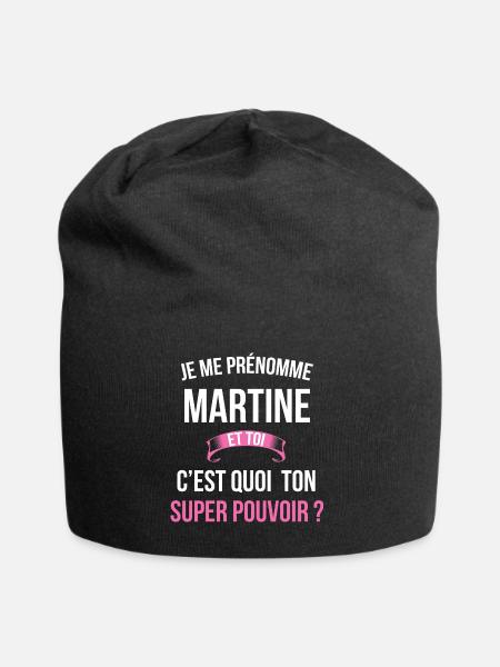 Martine super pouvoir femme - Bonnet en jersey - noir