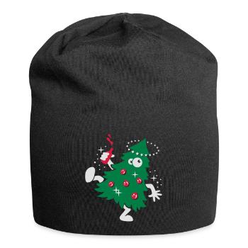 Beschwipste Weihnachten - Jersey-Beanie - Schwarz - Vorne