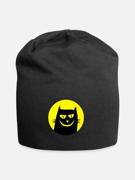 Cat funny - Jersey Beanie - black