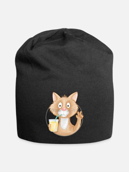 Limo-Katze - Jersey-Beanie - Schwarz